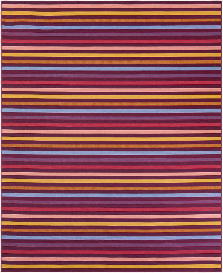 Detail image of 7' 10 x 10' Easy-Clean Striped Indoor / Outdoor Rug