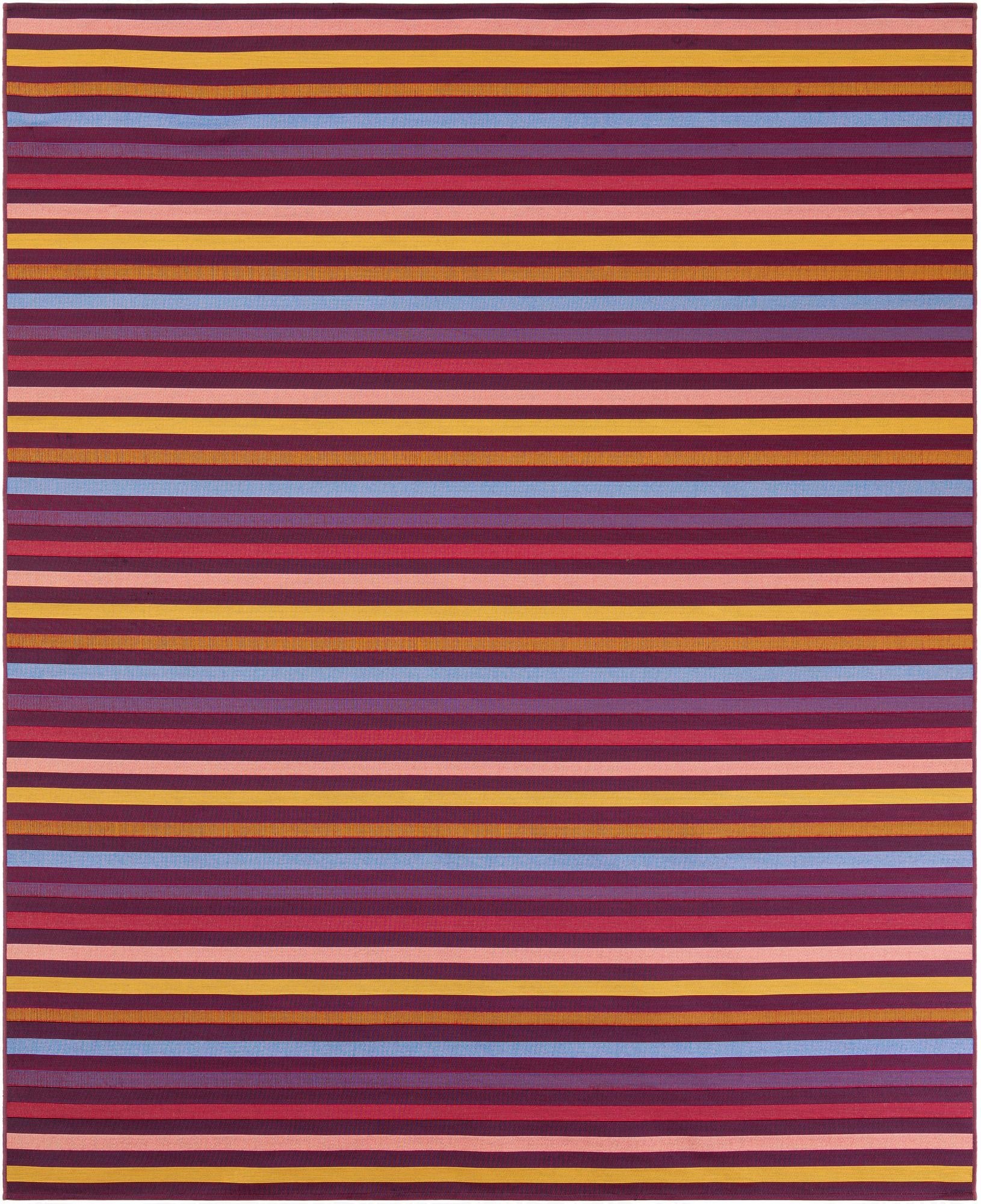 Primary image 7' 10 x 10'  Washable Striped Indoor / Outdoor Rug