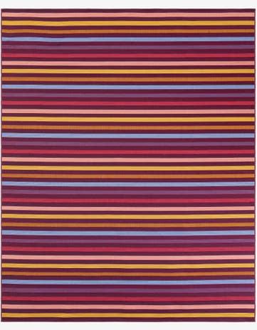 7' 10 x 10' Easy-Clean Striped Indoor / Outdoor Rug