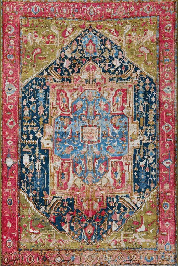 5' 3 x 8' Easy-Clean Traditional Indoor / Outdoor Rug