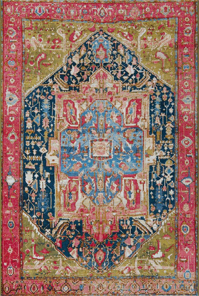Detail image of 5' 3 x 8' Easy-Clean Traditional Indoor / Outdoor Rug