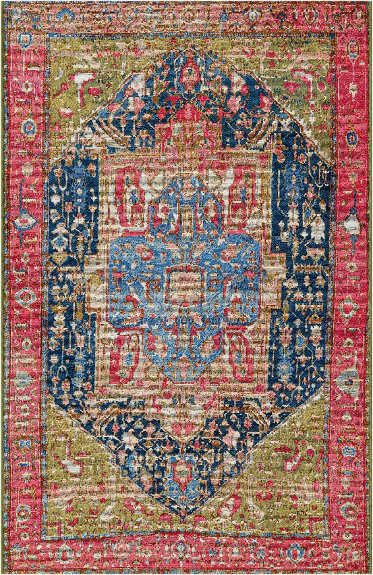 3' 3 x 5' 3 Easy-Clean Traditional Indoor / Outdoor Rug