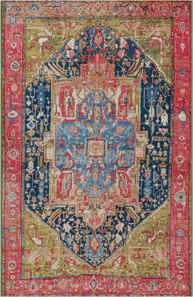 3' 3 x 5' 3 Easy-Clean Traditional Indoor / Outdoor Rug