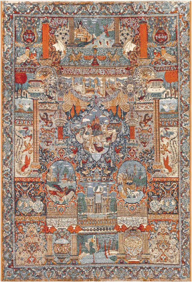 Detail image of 4' x 6' Easy-Clean Traditional Indoor / Outdoor Rug