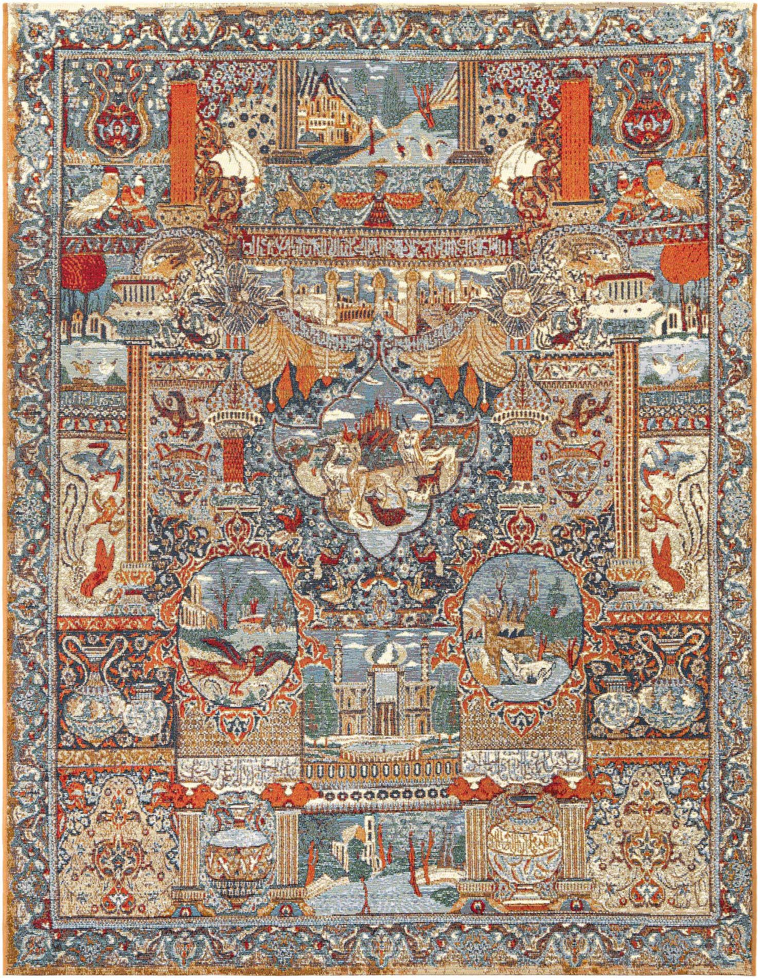 5' 3 x 7' Easy-Clean Traditional Indoor / Outdoor Rug