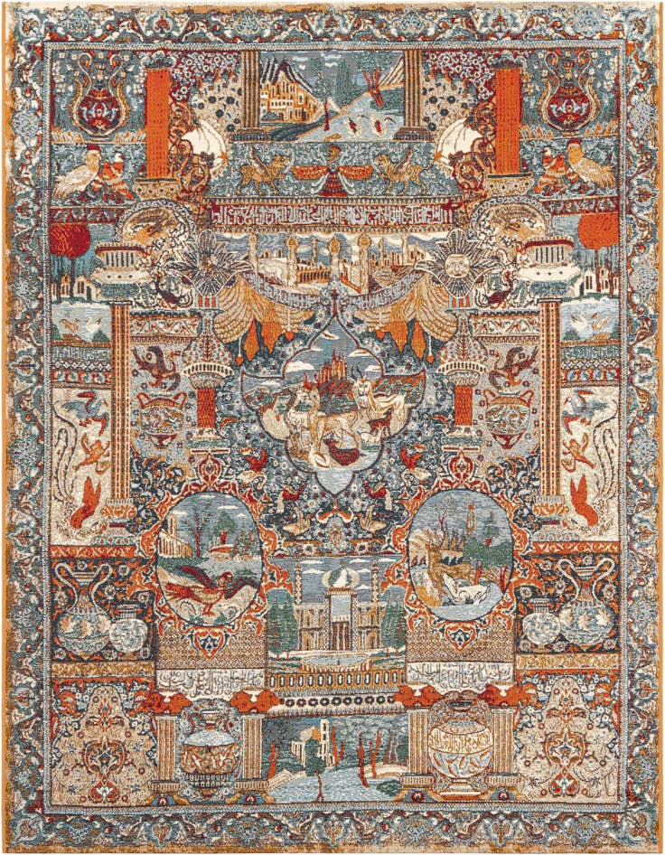 Detail image of 5' 3 x 8' Easy-Clean Traditional Indoor / Outdoor Rug