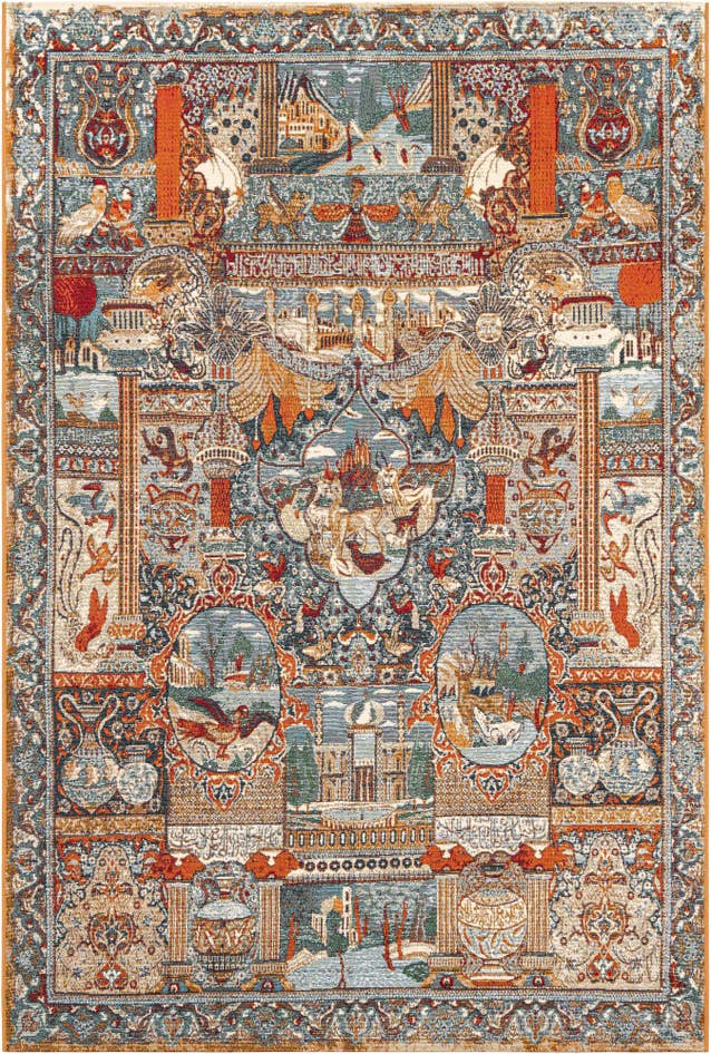 Detail image of 5' 3 x 8' Easy-Clean Traditional Indoor / Outdoor Rug
