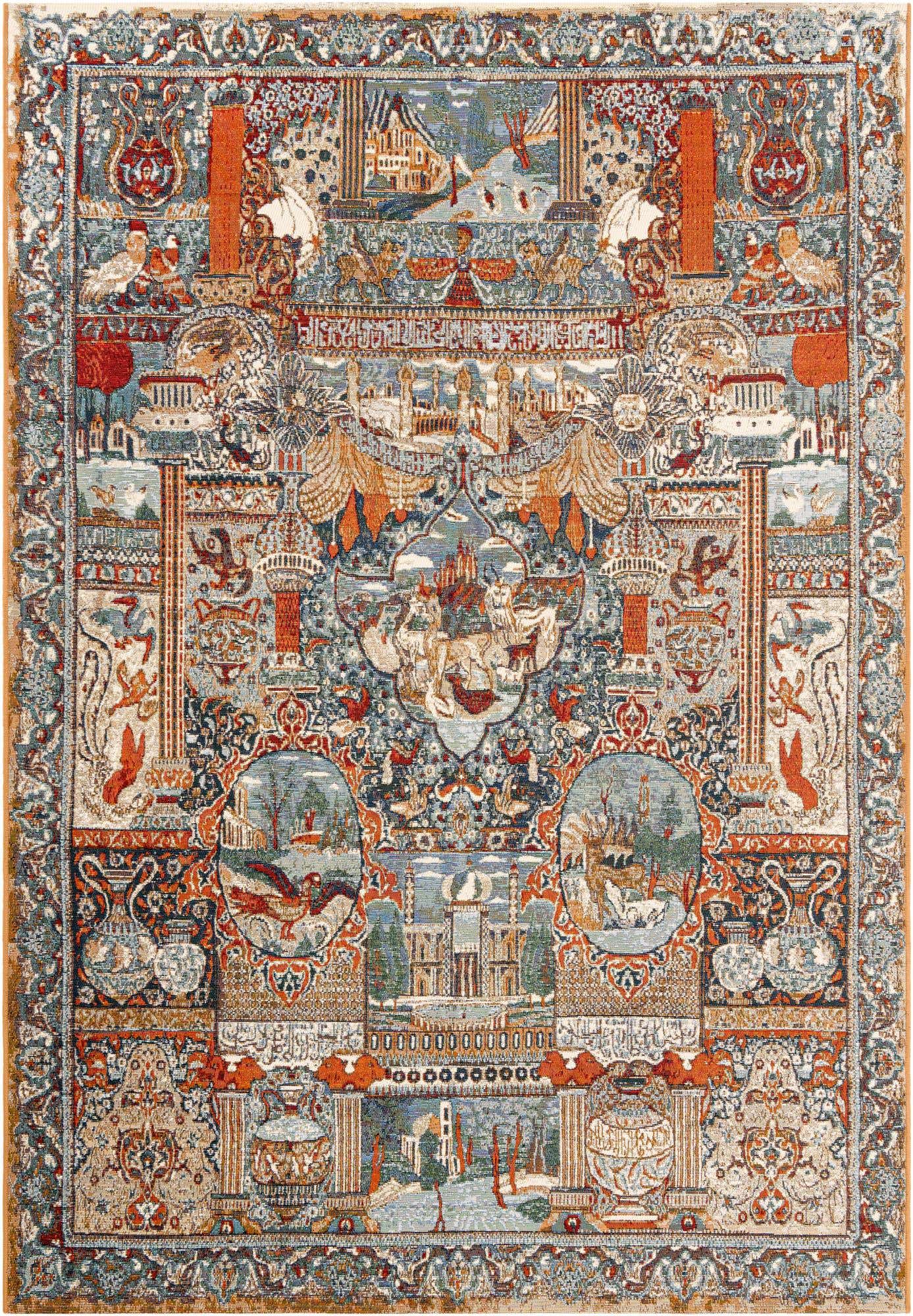 6' x 9' Easy-Clean Traditional Indoor / Outdoor Rug