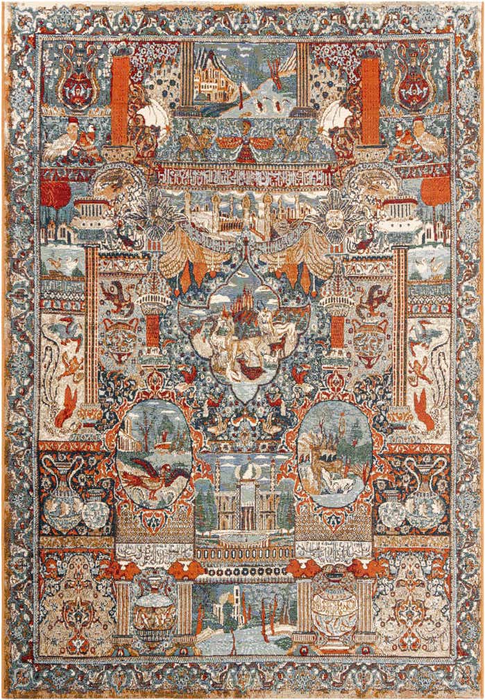 6' x 9' Easy-Clean Traditional Indoor / Outdoor Rug