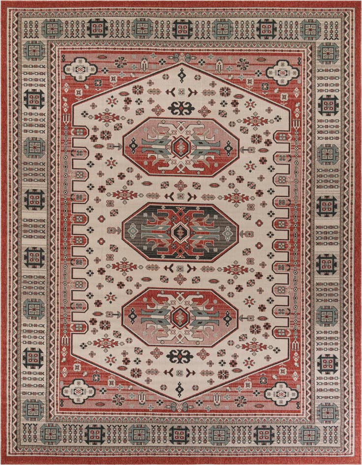 Detail image of 10' x 14' Easy-Clean Traditional Indoor / Outdoor Rug