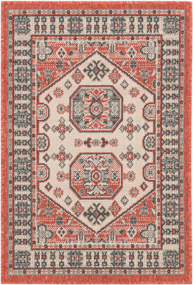 Detail image of 2' x 3' Easy-Clean Traditional Indoor / Outdoor Rug