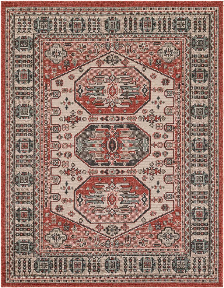 Detail image of 4' x 6' Easy-Clean Traditional Indoor / Outdoor Rug
