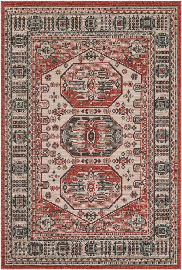 Detail image of 4' x 6' Easy-Clean Traditional Indoor / Outdoor Rug