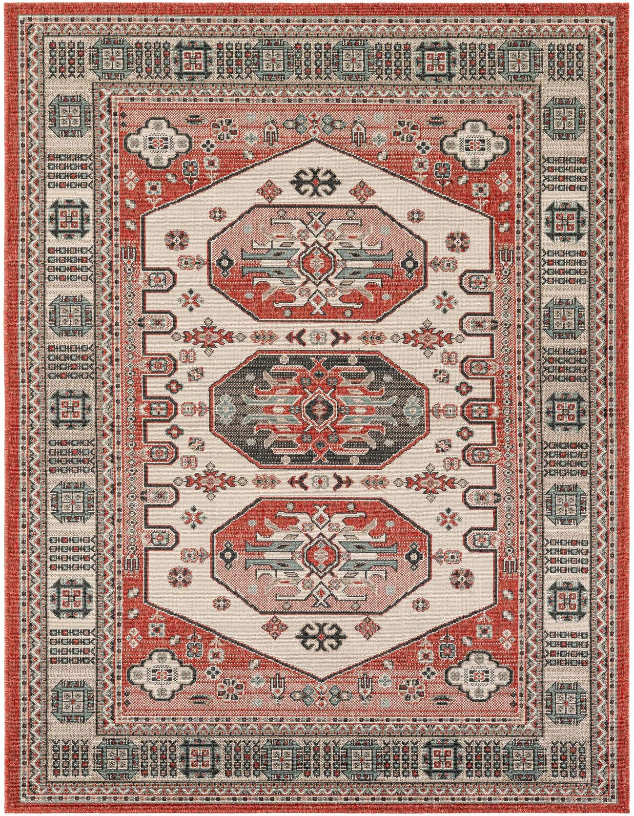 5' x 8' Easy-Clean Traditional Indoor / Outdoor Rug