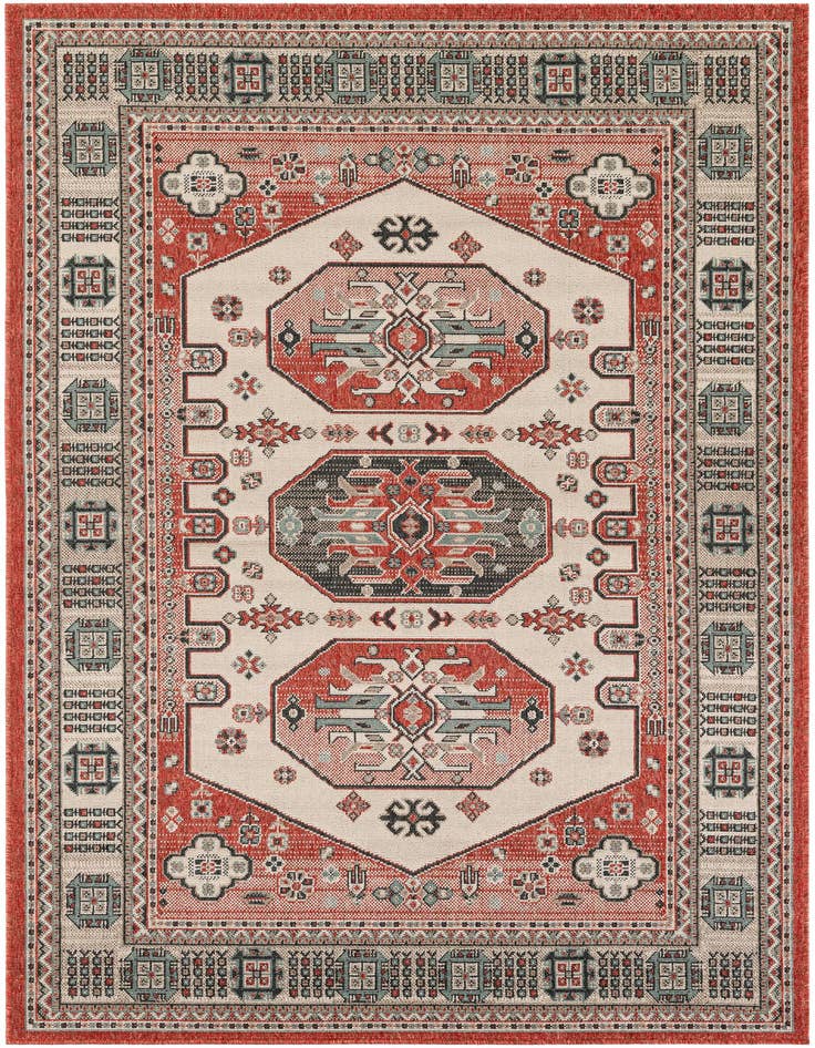 Detail image of 5' x 8' Easy-Clean Traditional Indoor / Outdoor Rug