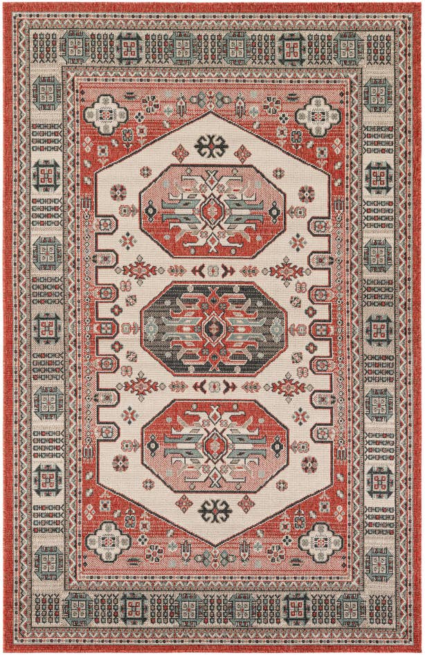 Detail image of 5' x 8' Easy-Clean Traditional Indoor / Outdoor Rug