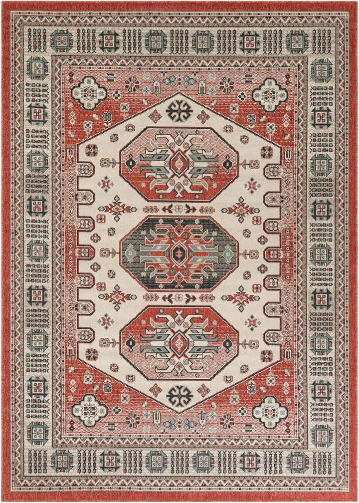 6' x 9' Easy-Clean Traditional Indoor / Outdoor Rug