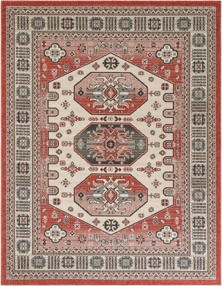 Detail image of 6' x 9' Easy-Clean Traditional Indoor / Outdoor Rug