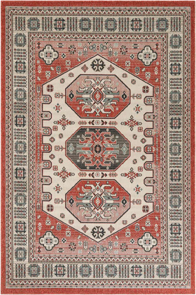 6' x 9' Easy-Clean Traditional Indoor / Outdoor Rug