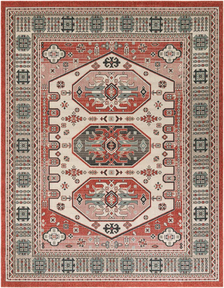 Detail image of 7' 10 x 10' Easy-Clean Traditional Indoor / Outdoor Rug