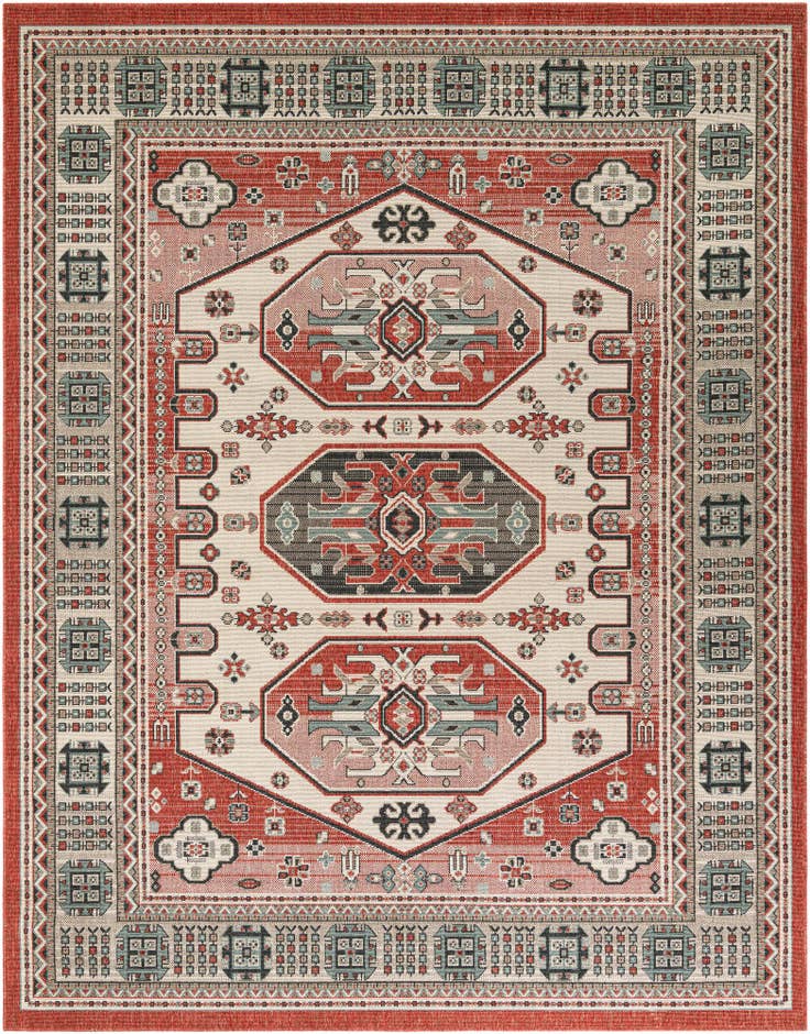 Detail image of 7' 10 x 10' Easy-Clean Traditional Indoor / Outdoor Rug