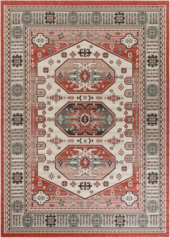 9' x 12' Easy-Clean Traditional Indoor / Outdoor Rug