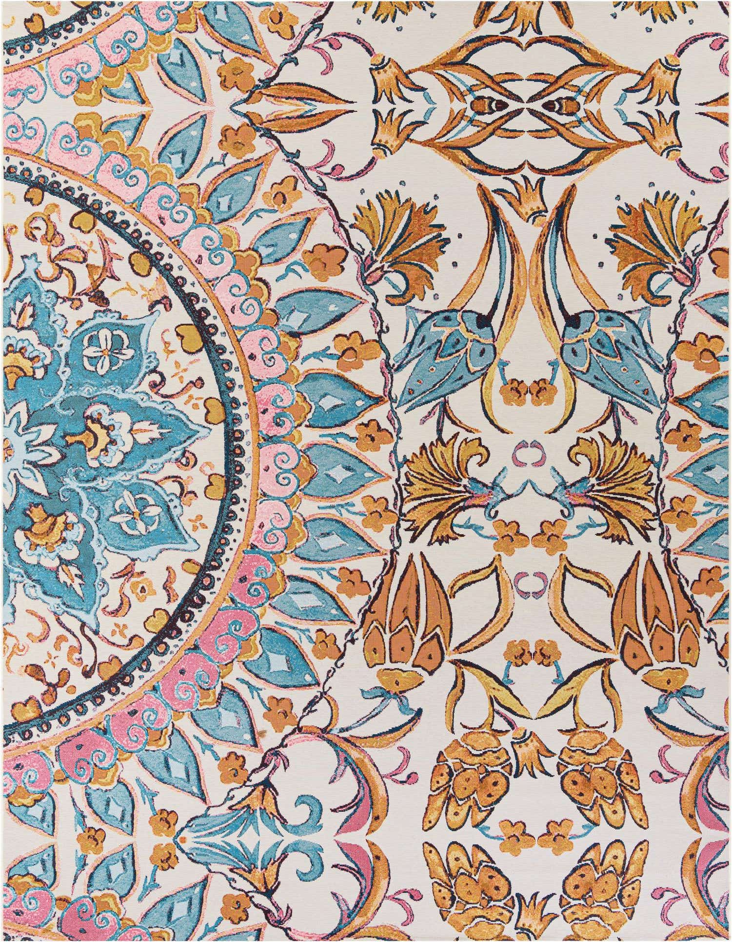 9' x 12' Easy-Clean Traditional Indoor / Outdoor Rug