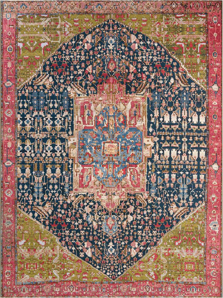 9' x 12' Easy-Clean Traditional Indoor / Outdoor Rug