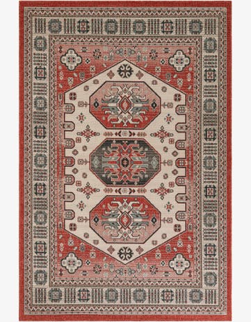 6' x 9' Easy-Clean Traditional Indoor / Outdoor Rug