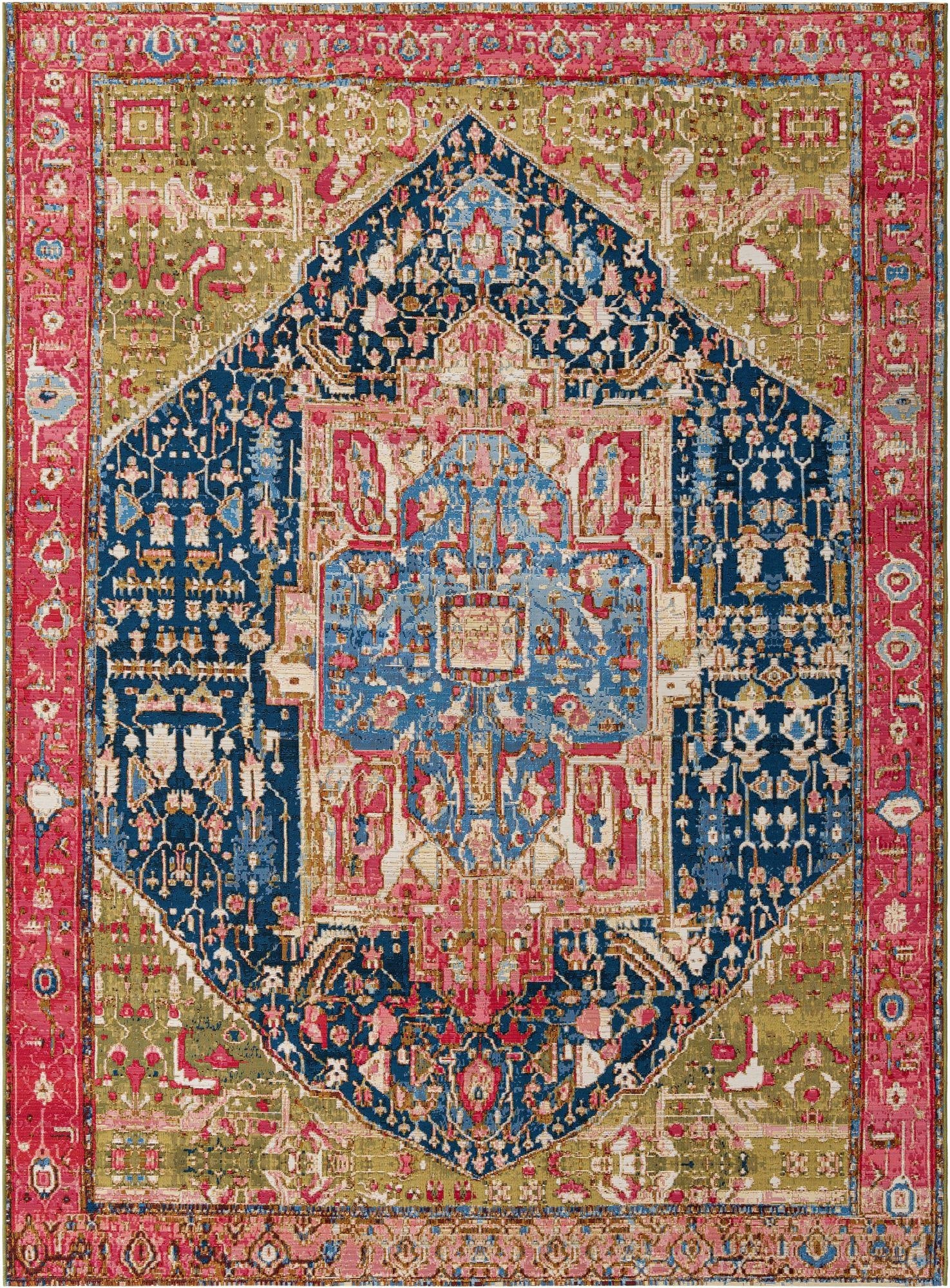 7' 10 x 11'  Washable Traditional Indoor / Outdoor Rug