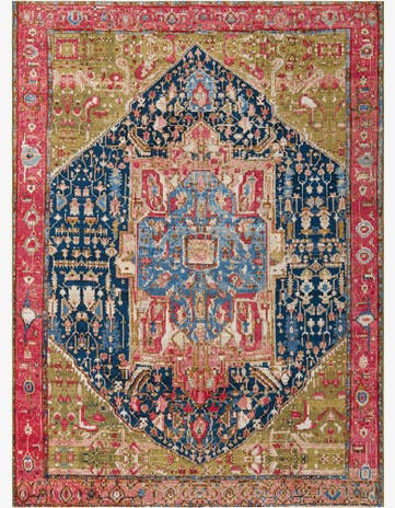 7' 10 x 11' Easy-Clean Traditional Indoor / Outdoor Rug