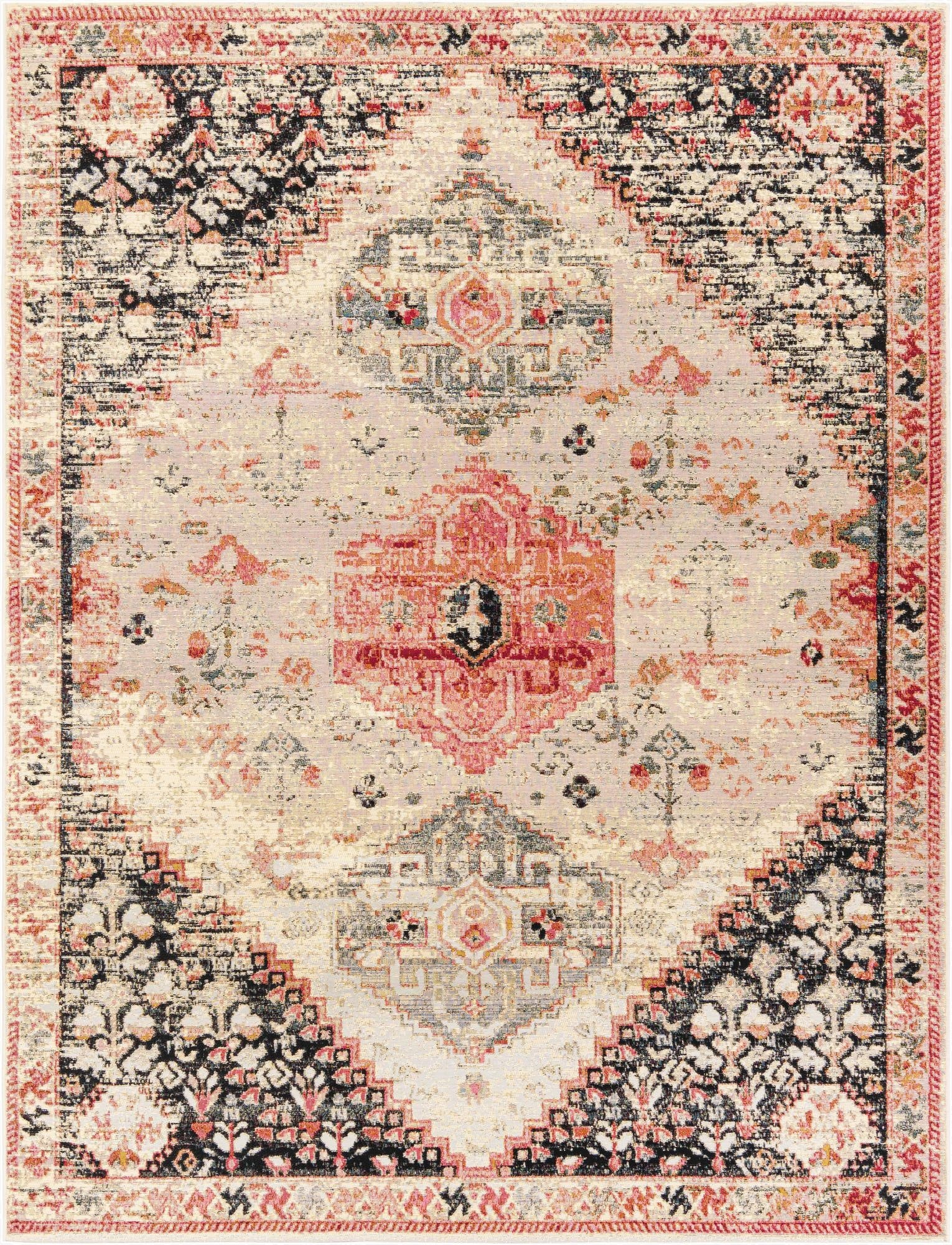 7' 10 x 10'  Washable Traditional Indoor / Outdoor Rug