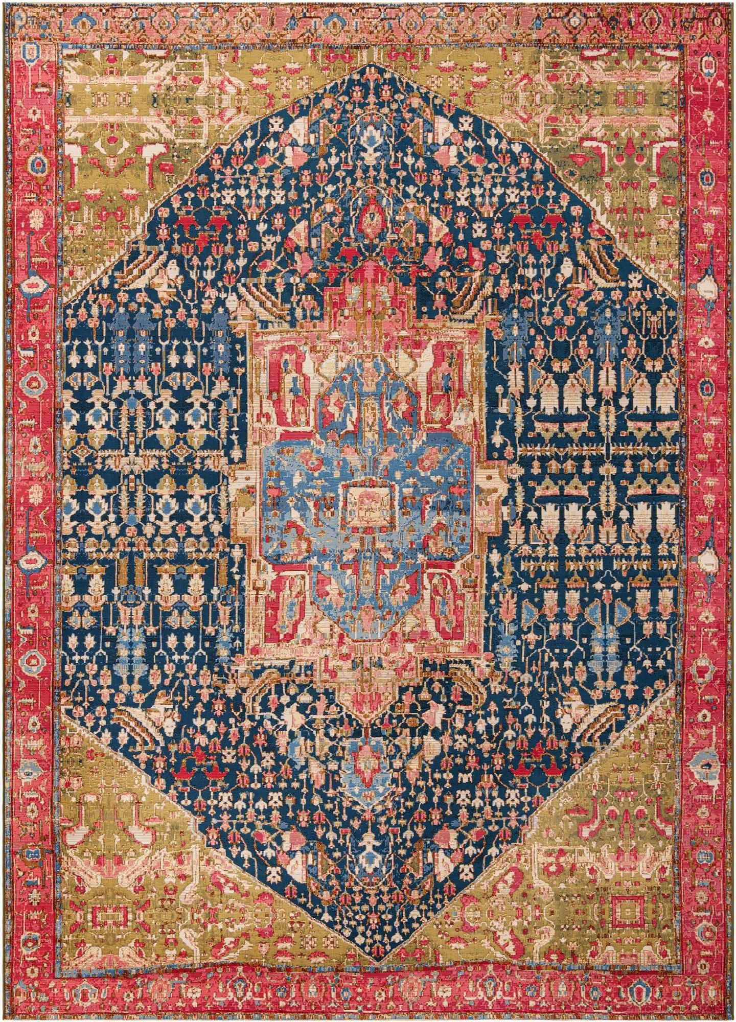 Primary image 10' x 14'  Washable Traditional Indoor / Outdoor Rug