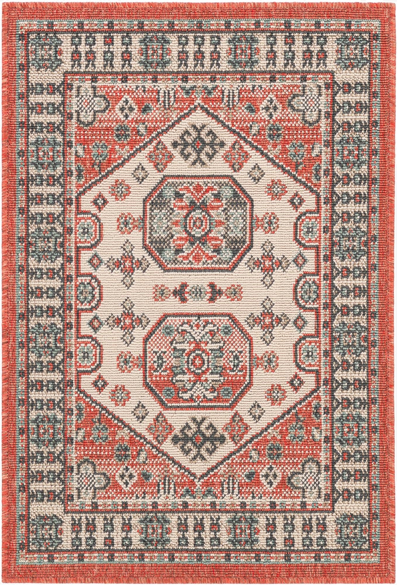 2' x 3'  Washable Traditional Indoor / Outdoor Rug