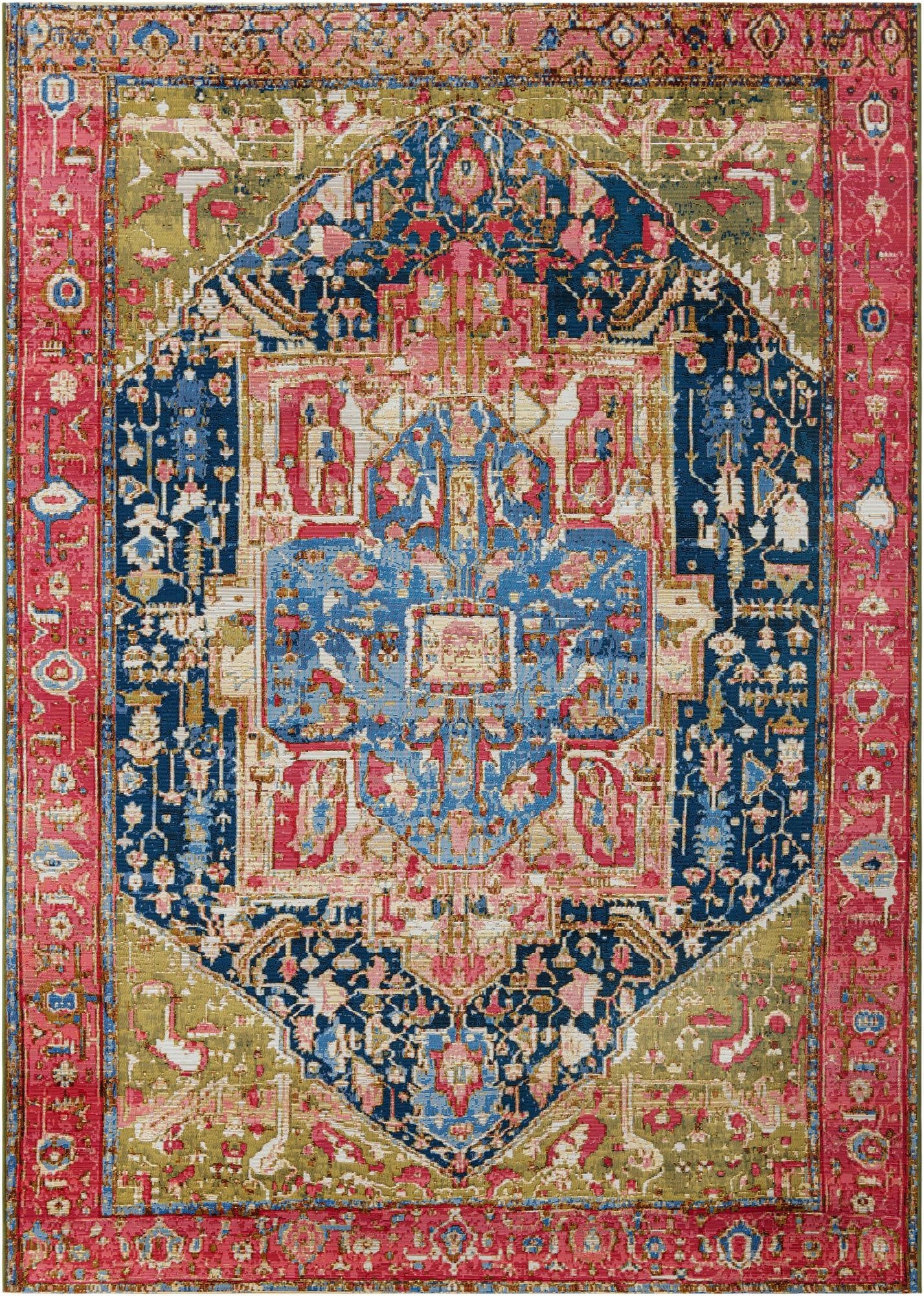 6' x 9'  Washable Traditional Indoor / Outdoor Rug