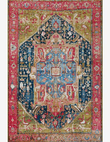 Easy-Clean Traditional Indoor / Outdoor Rug