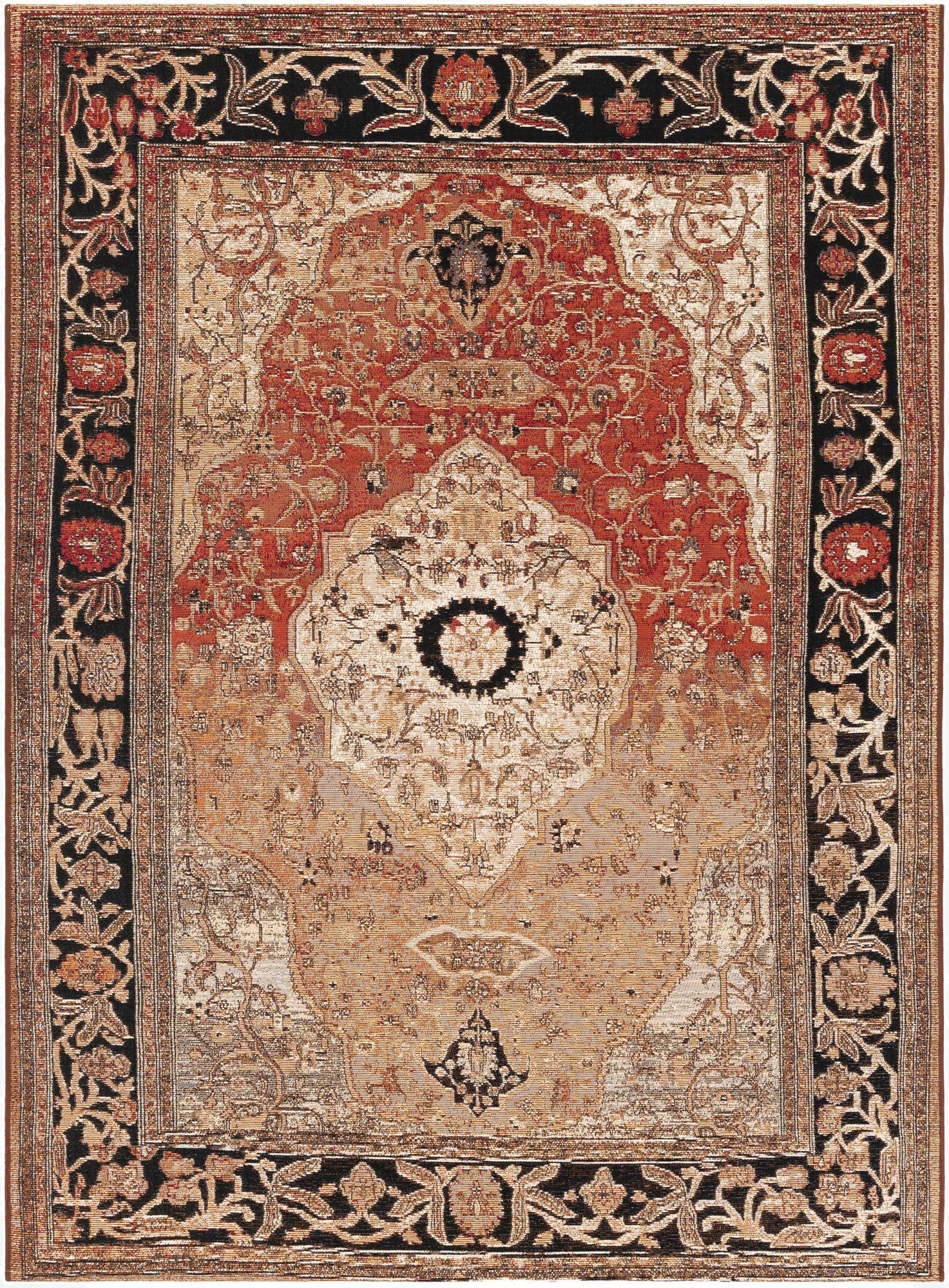 Primary image 5' x 7'  Washable Traditional Indoor / Outdoor Rug