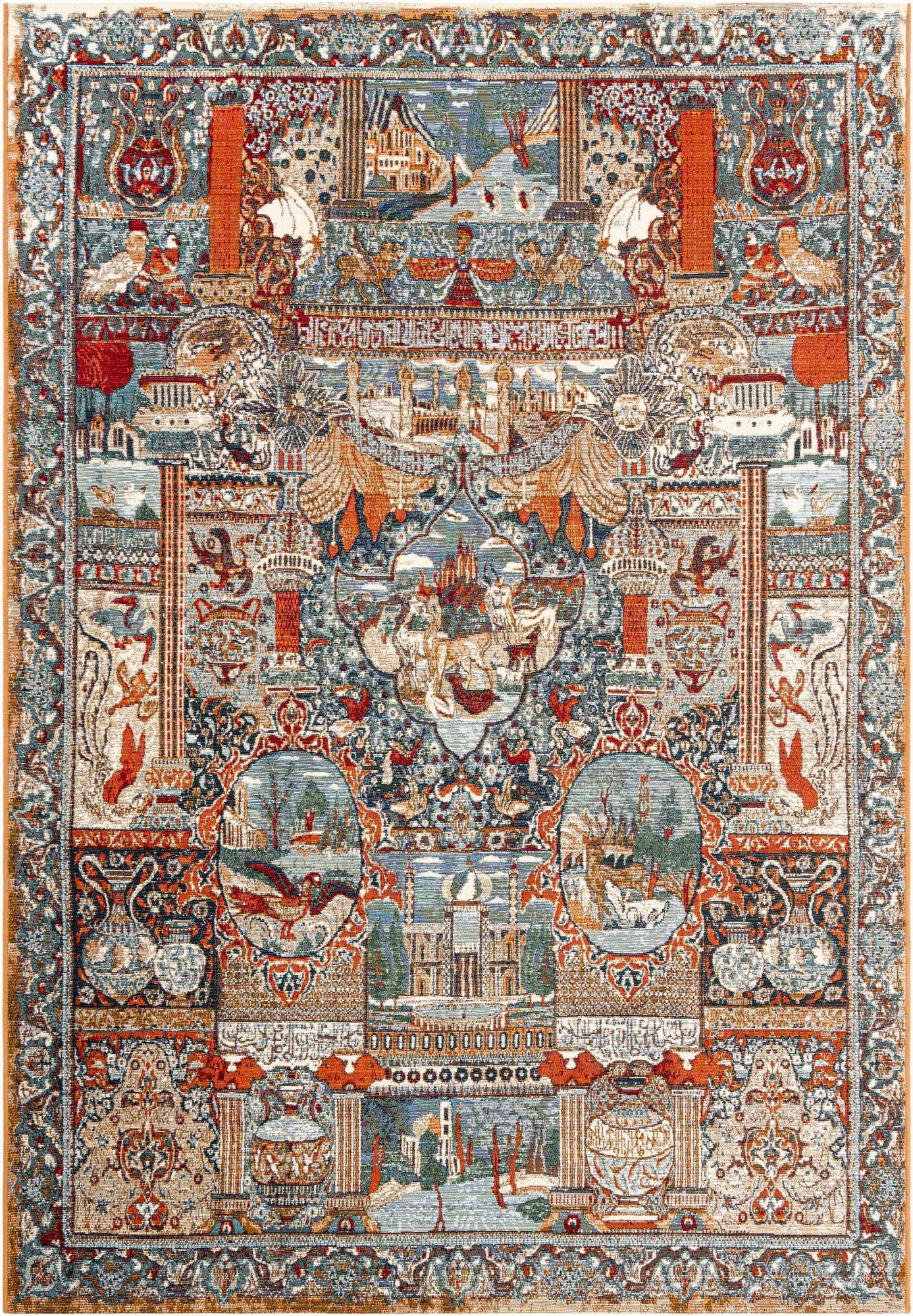 6' x 9'  Washable Traditional Indoor / Outdoor Rug