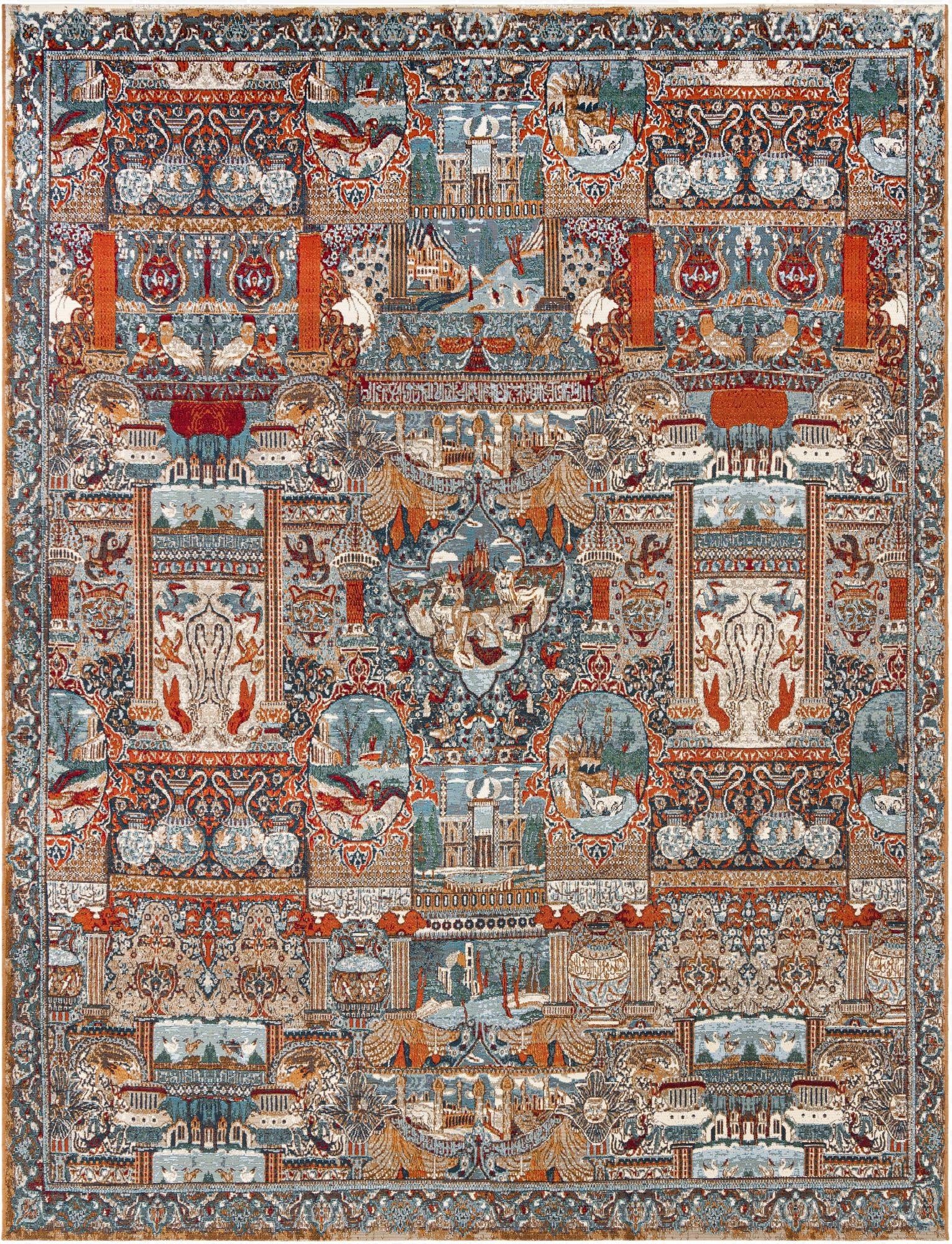 Primary image 9' x 12'  Washable Traditional Indoor / Outdoor Rug