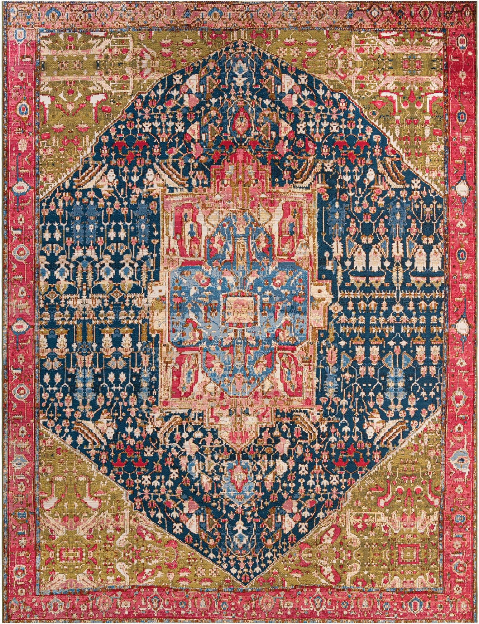 Primary image 10' x 13'  Washable Traditional Indoor / Outdoor Rug