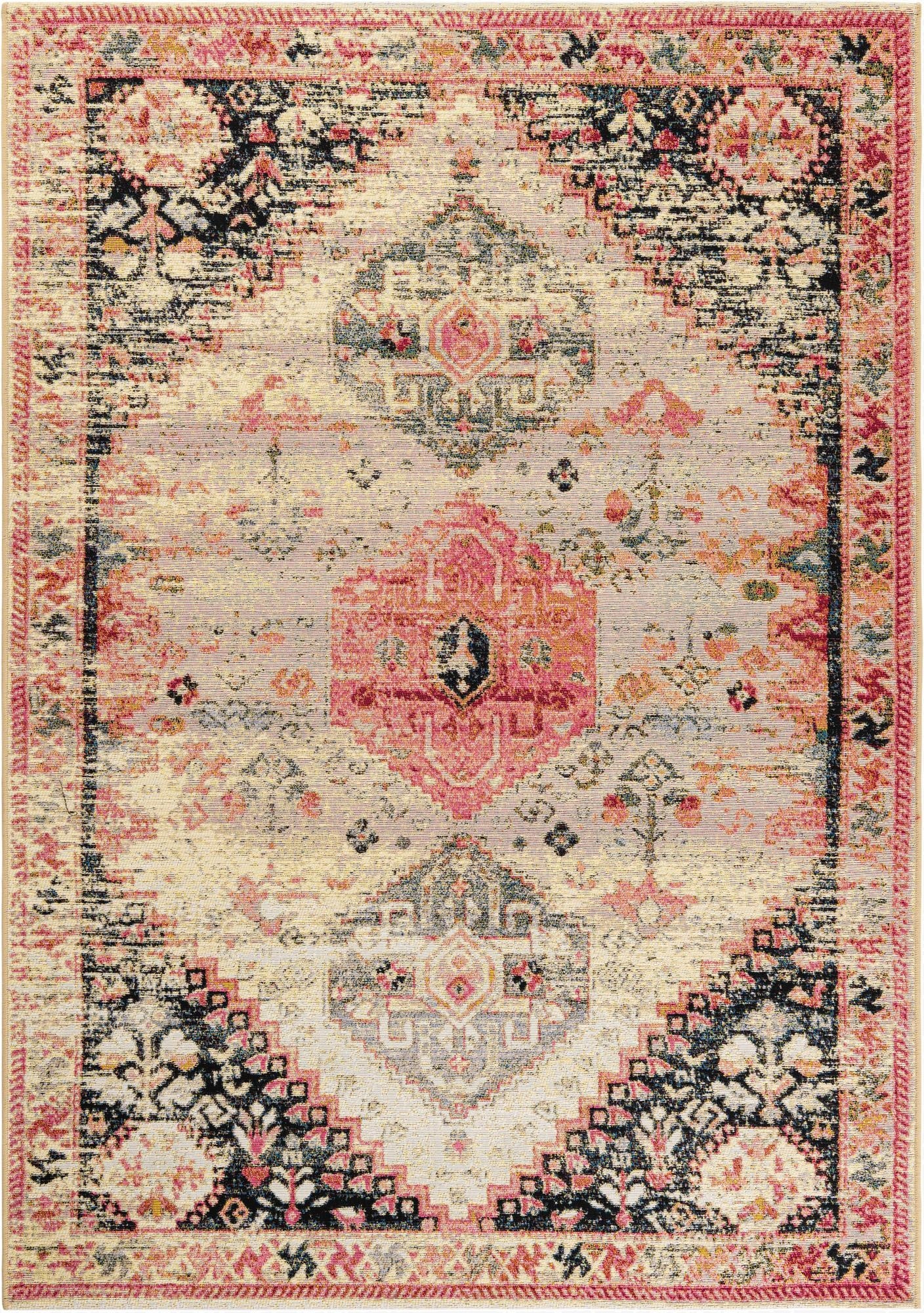 5' x 8'  Washable Traditional Indoor / Outdoor Rug