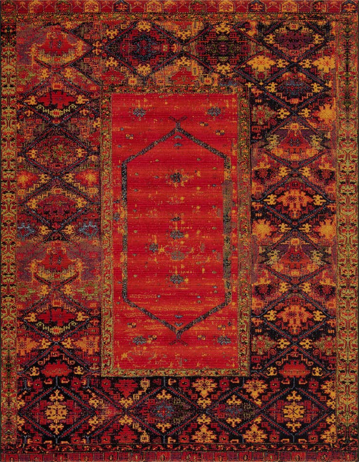 Detail image of 10' x 12' Easy-Clean Tribal Indoor / Outdoor Rug