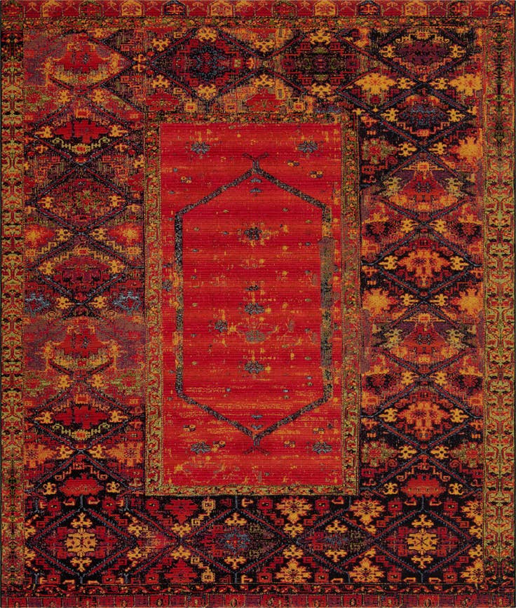 Detail image of 10' x 12' Easy-Clean Tribal Indoor / Outdoor Rug