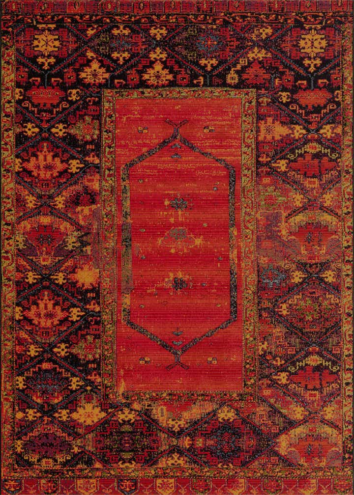 7' 10 x 10' Easy-Clean Tribal Indoor / Outdoor Rug
