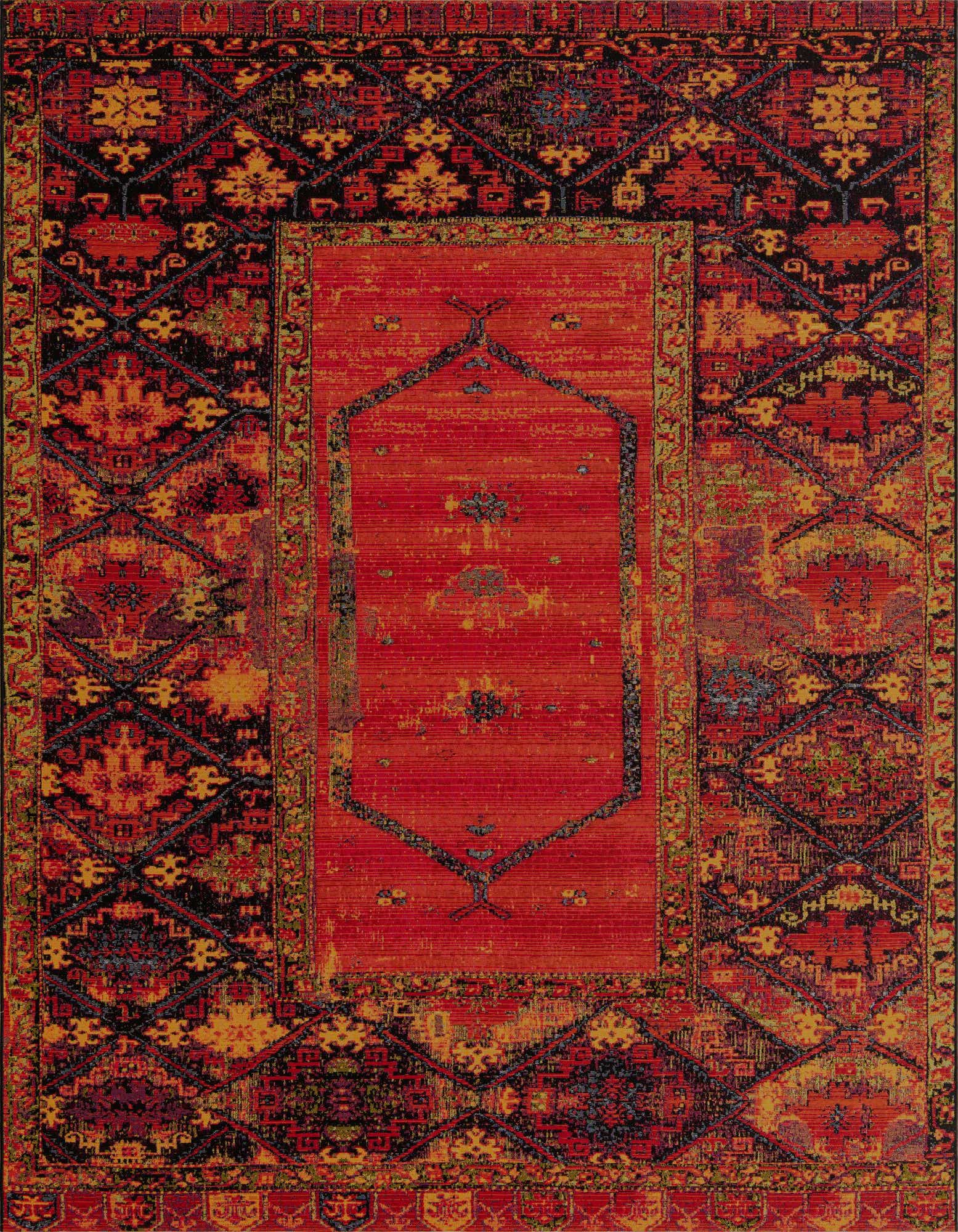 7' 10 x 10' Easy-Clean Tribal Indoor / Outdoor Rug