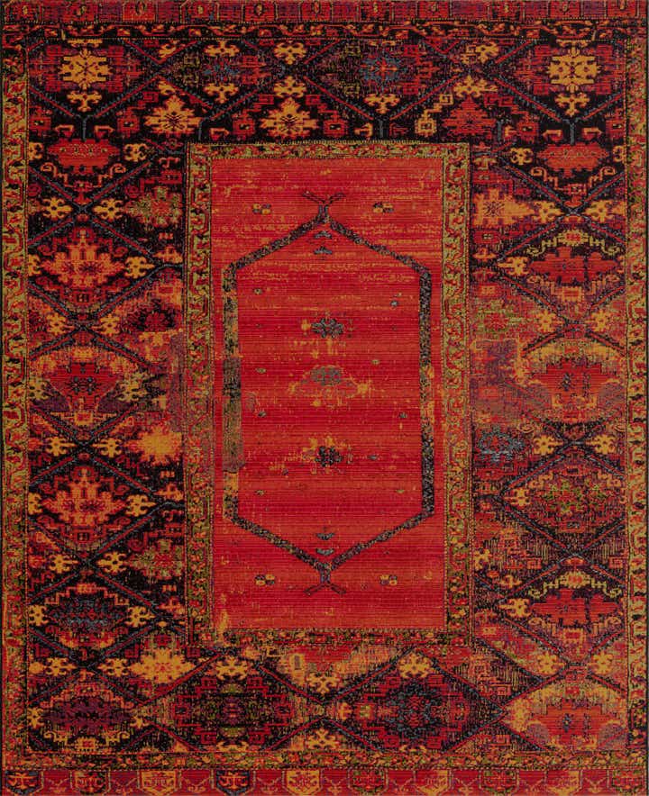 7' 10 x 10' Easy-Clean Tribal Indoor / Outdoor Rug