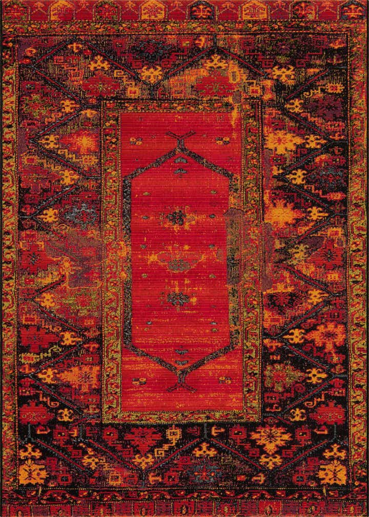 5' 3 x 8' Easy-Clean Tribal Indoor / Outdoor Rug