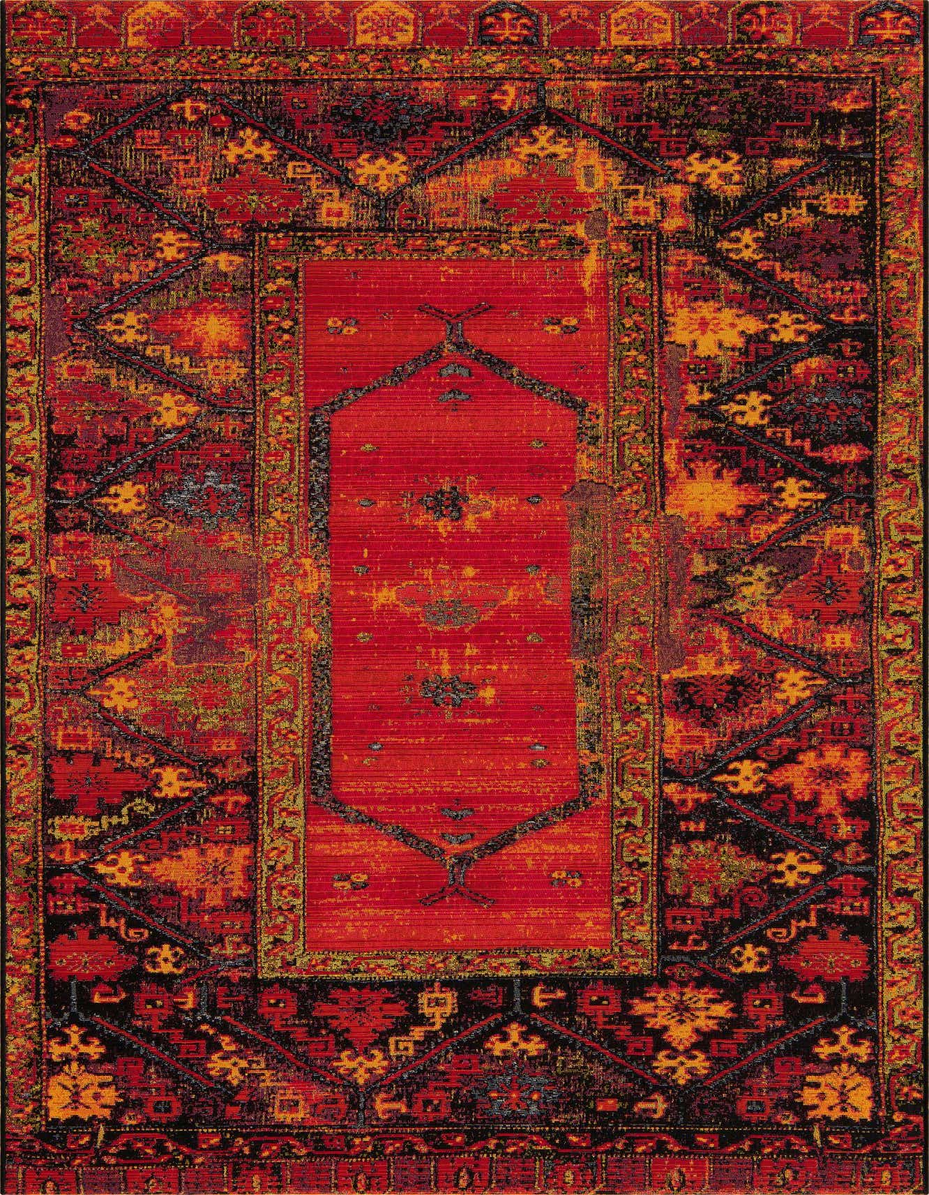 5' 3 x 8' Easy-Clean Tribal Indoor / Outdoor Rug