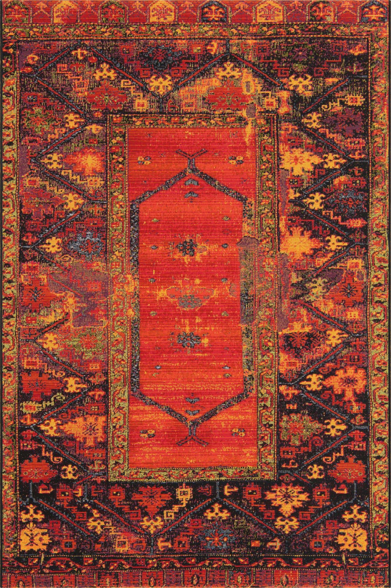 4' x 6' Easy-Clean Tribal Indoor / Outdoor Rug