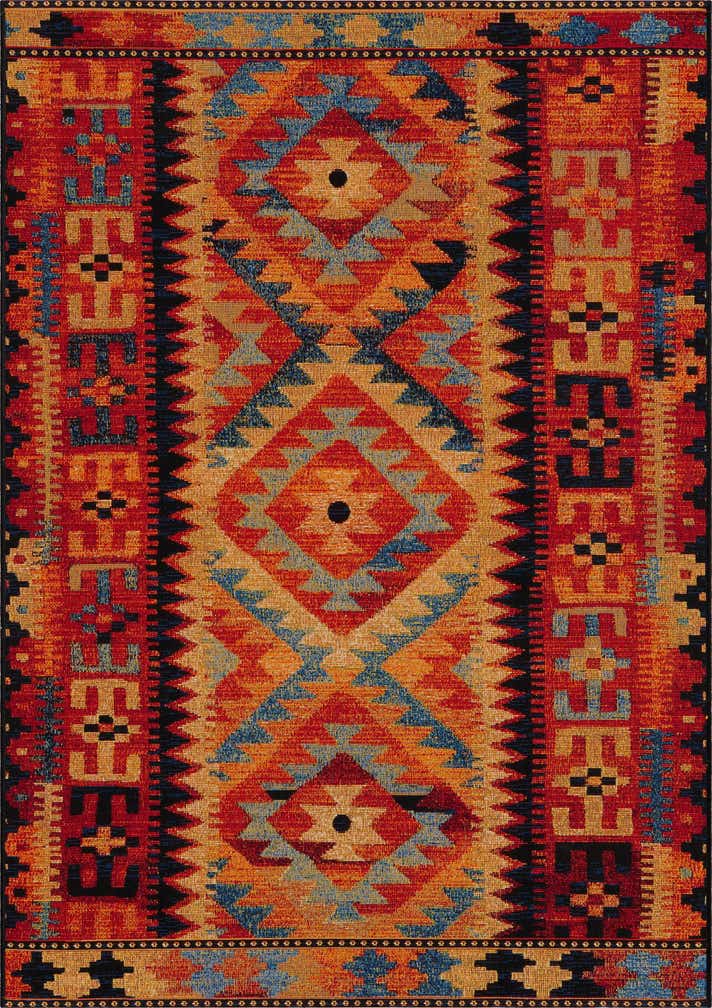 4' x 6' Easy-Clean Tribal Indoor / Outdoor Rug